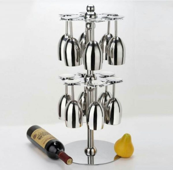 Double Stainless Steel Glass Stand